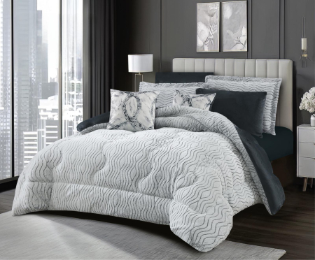 Lenjerii Pufoase Fluffy/Rabbit - Set Pilota Cu 2 Fete Cu Blanita RABBIT - Iepure Gri Antracit