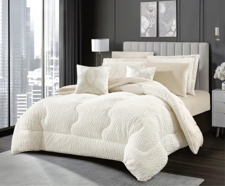 Lenjerii Pufoase Fluffy/Rabbit - Set Pilota Cu 2 Fete Cu Blanita RABBIT - Iepure Crem