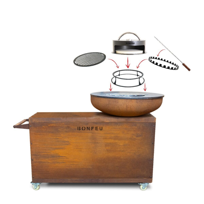 Grătar cu plită BonBiza Island Corten [3]
