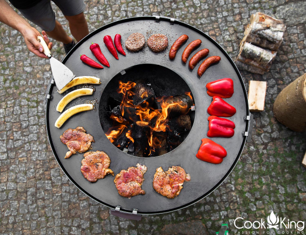 Vatră de foc exterior cu plită și grill Santos [5]