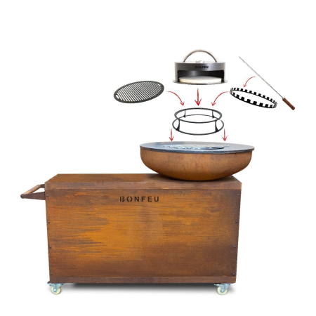 Grătar cu plită BonBiza Island Corten [2]