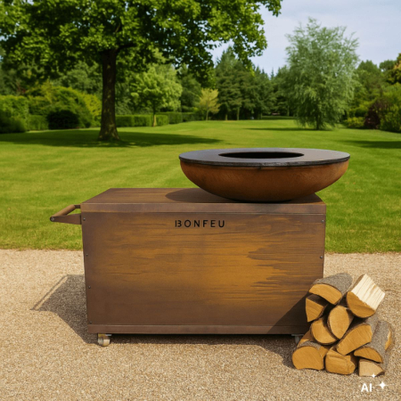 Grătar cu plită BonBiza Island XL Corten [2]