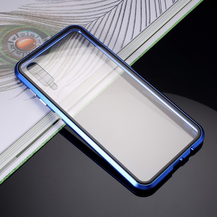 Bumper magnetic sticla fata-spate Samsung A50 - Albastru [3]