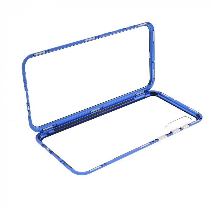 Bumper magnetic sticla fata-spate Samsung A50 - Albastru [2]