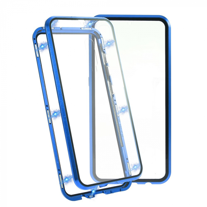 Bumper magnetic sticla fata-spate Samsung A50 - Albastru [1]