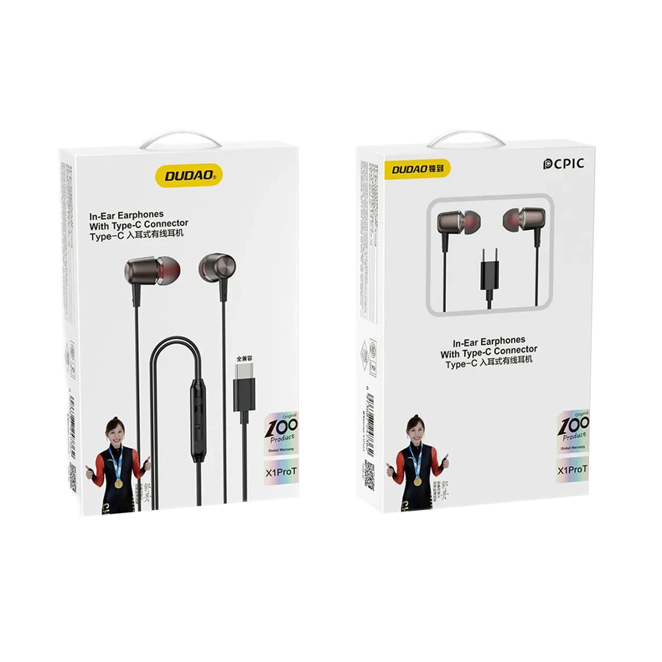 Căști Dudao X1PROT In-Ear cu fir USB-C 1,2m - Negru [2]