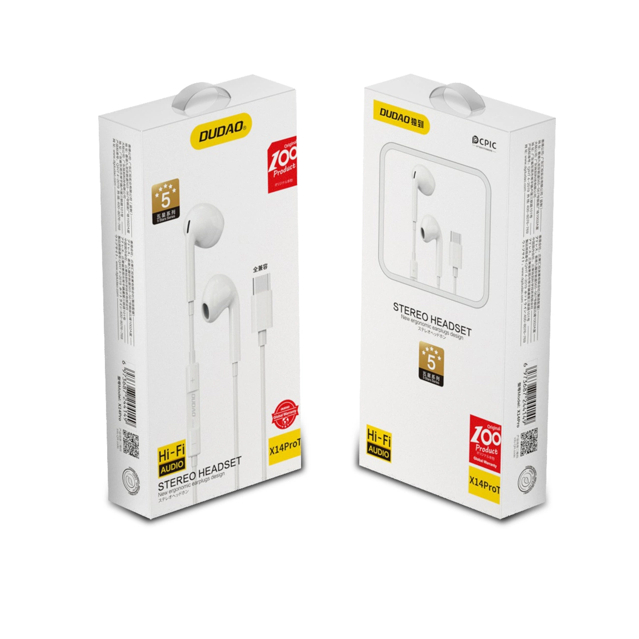Căști Dudao in-ear cu conector USB Type-C, X14PROT - Alb [3]