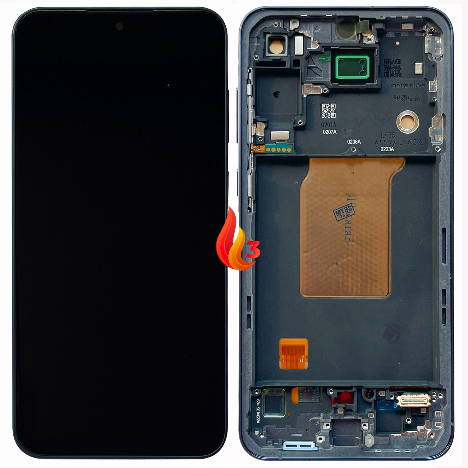 Display Samsung A55 OLED cu rama, Negru [1]