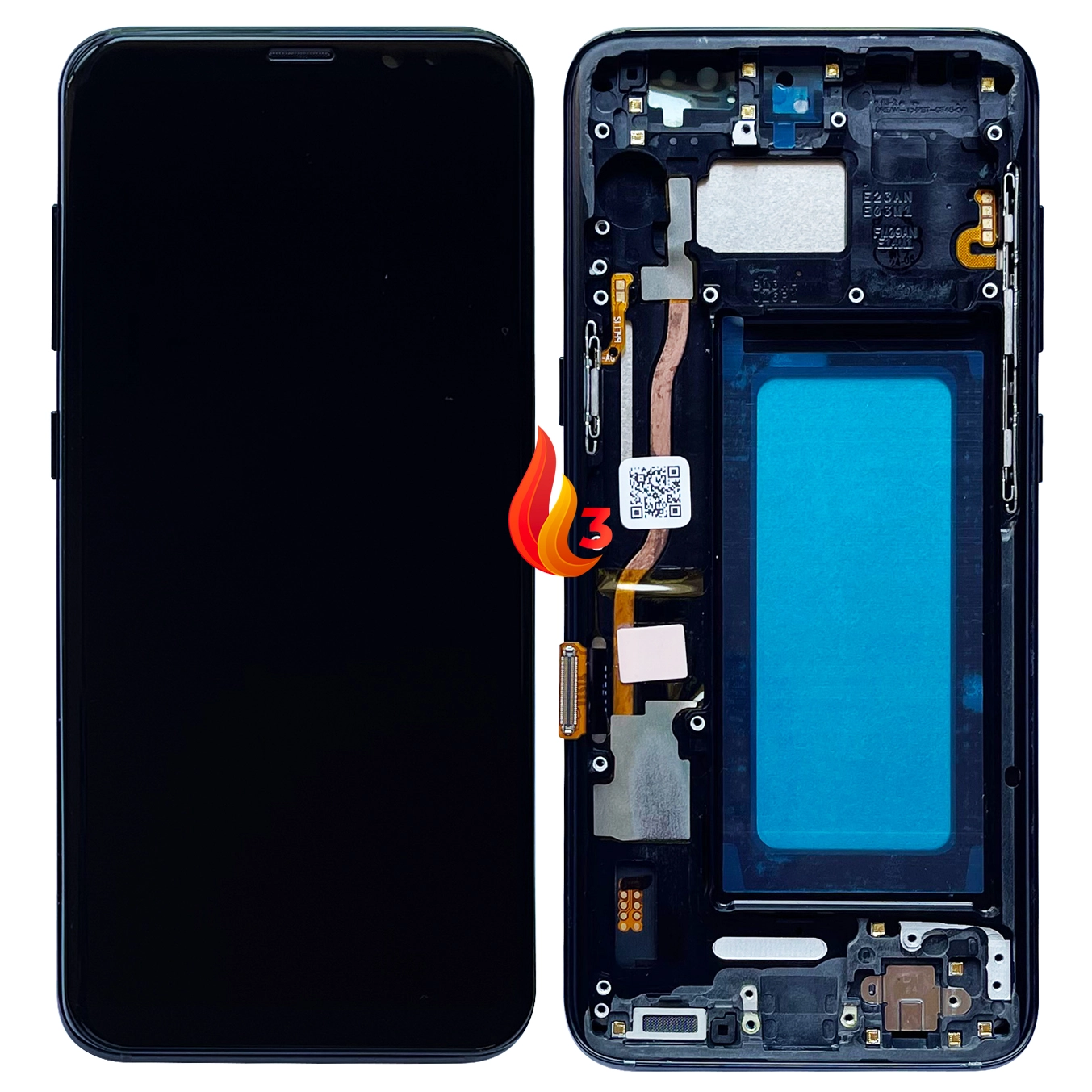 Display Samsung S8 cu Ramă Negru, Flacăra 3 [1]