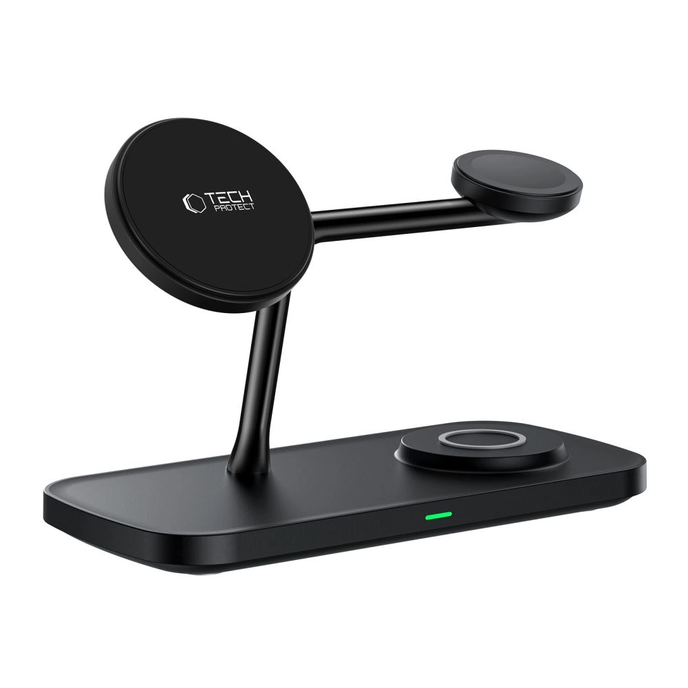 Tech-Protect QI15WA45 Încărcător wireless 3 în 1 cu MagSafe pentru dispozitive Apple – Negru [2]