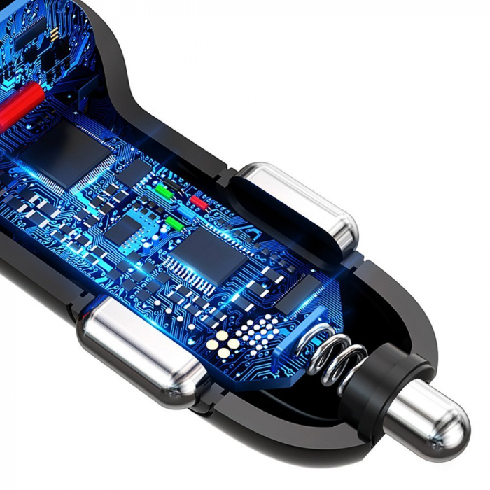 Incarcator auto Dudao Quick Charge 3.0 QC3.0 2.4A 18W 3xUSB [4]