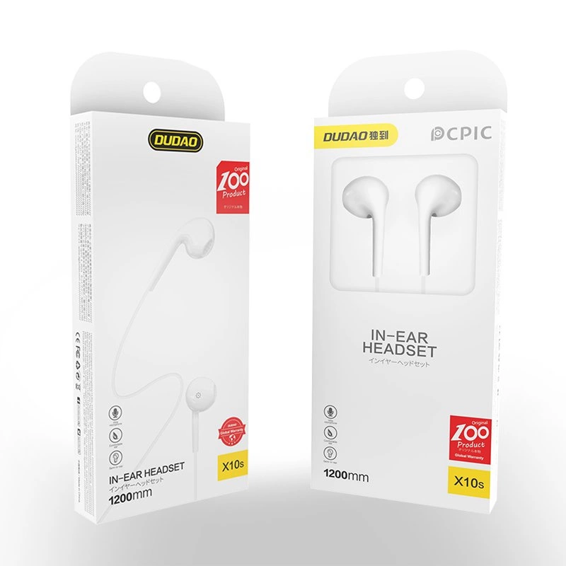 Căști Dudao in-ear cu cablu mini jack 3.5mm, alb, model X10S - Alb [3]