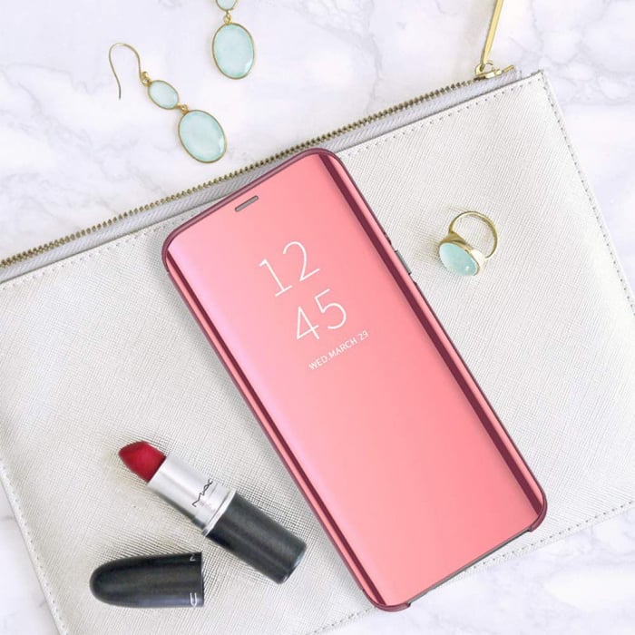 Husa clear view Huawei Y6 2019, Rose [1]