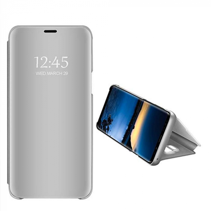 Husa clear view Samsung A5/A8 2018, Silver [2]