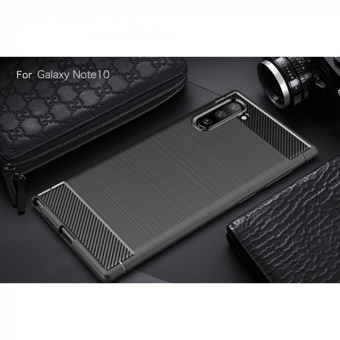 Husa silicon carbon Samsung Note 10, Negru [3]