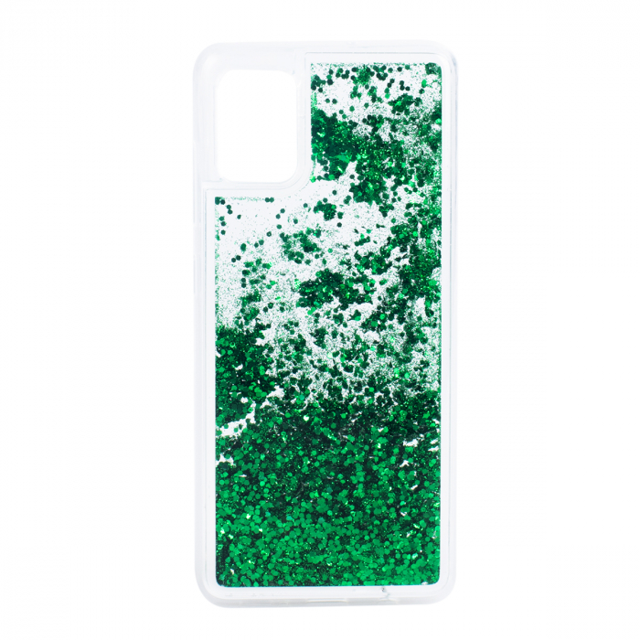 Husa silicon lichid-sclipici Samsung A41, Verde [1]