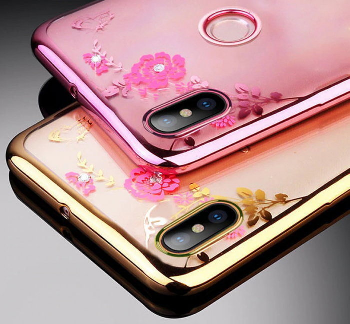 Husa silicon placata si pietricele Huawei Y7 (2019) - Gold [1]
