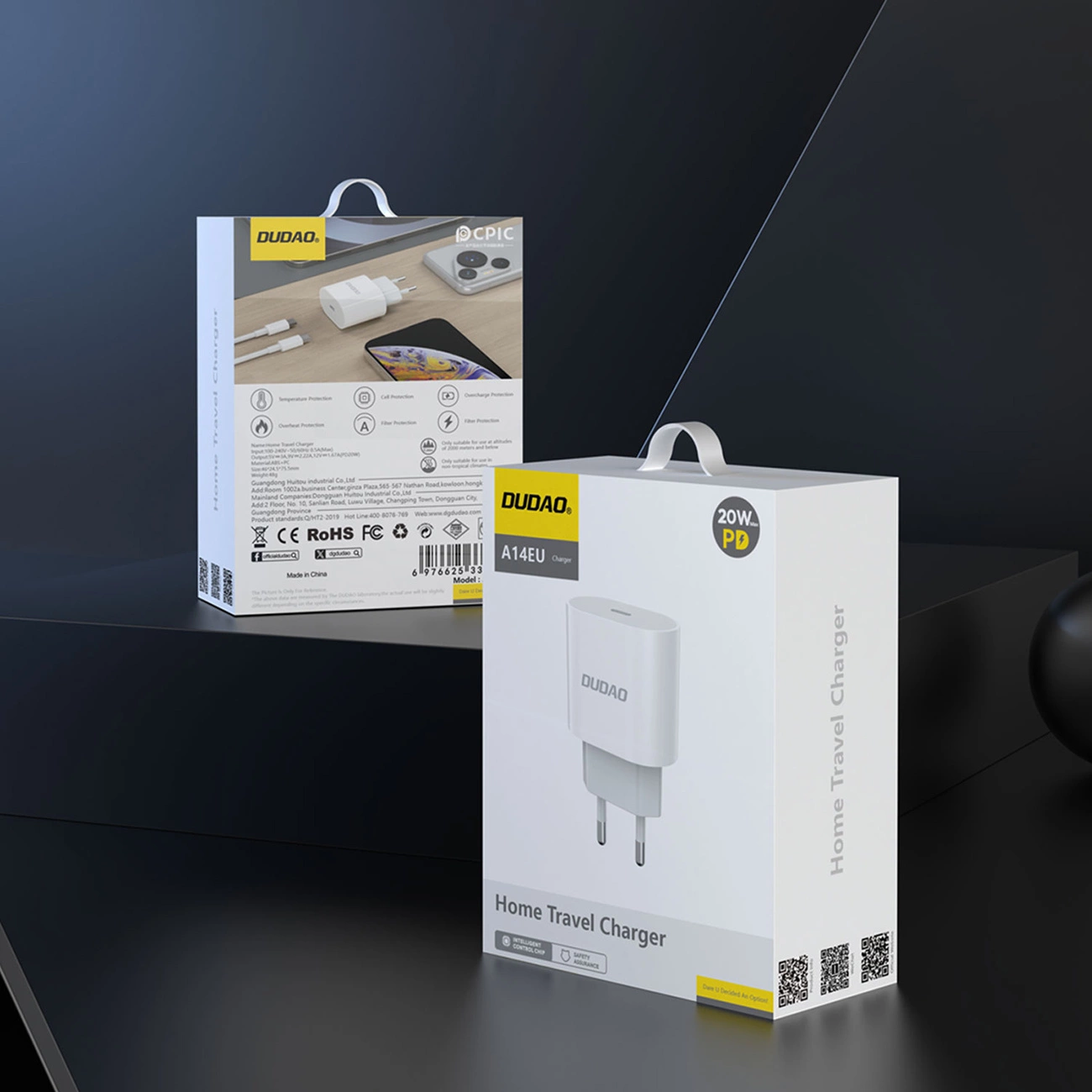 Încărcător Dudao A14EUC PD 20W USB-C pentru perete cu cablu - Alb [3]