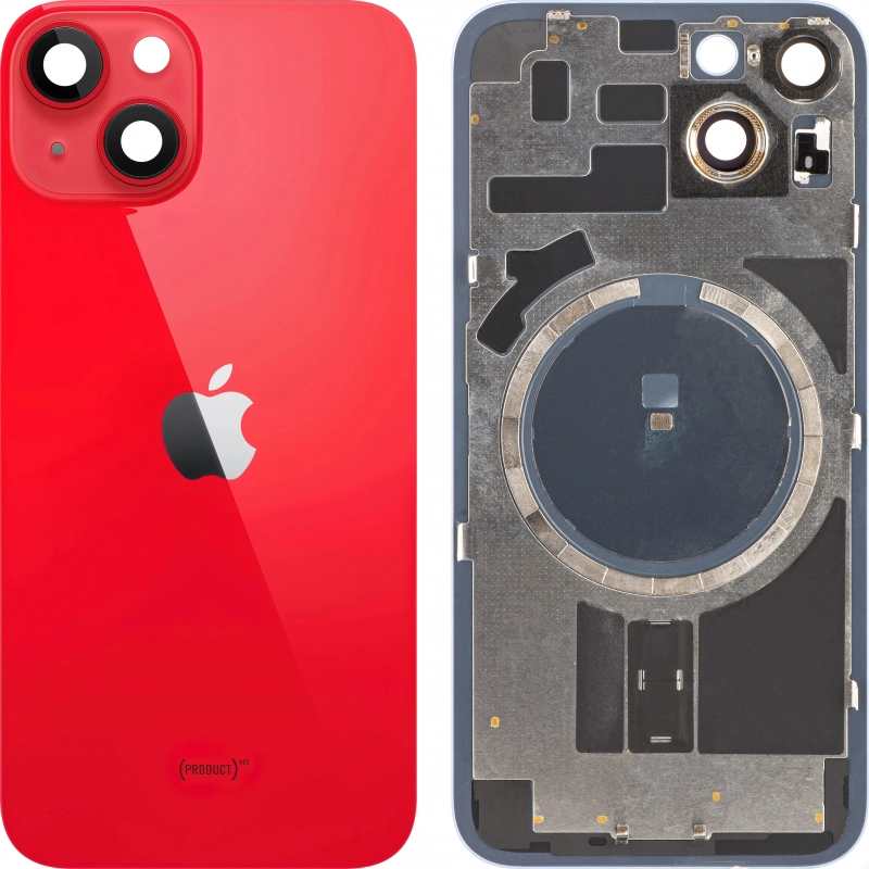 Spate telefon: Capac baterie Iphone 14 cu Lentile si Magnet, Rosu [1]