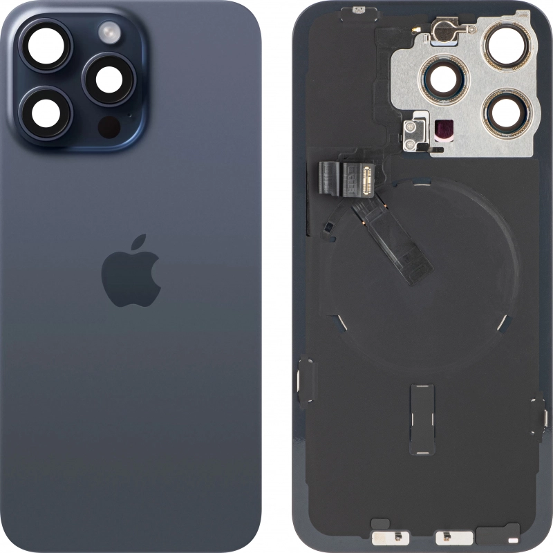Spate telefon: Capac baterie Iphone 15 Pro Max cu Lentile si Magnet, Albastru [1]