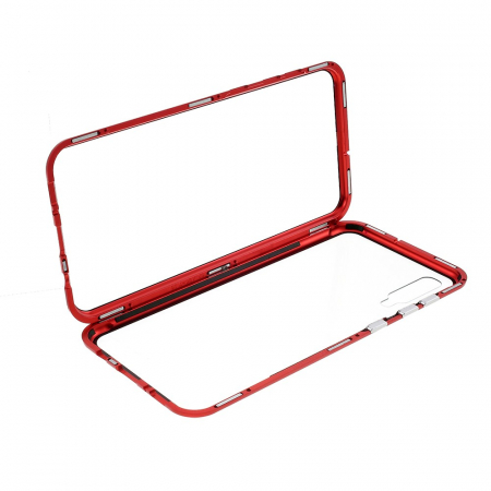 Bumper magnetic sticla fata-spate Samsung A50 - Rosu [1]