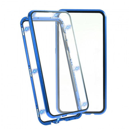 Bumper magnetic sticla fata-spate Samsung A50 - Albastru [0]