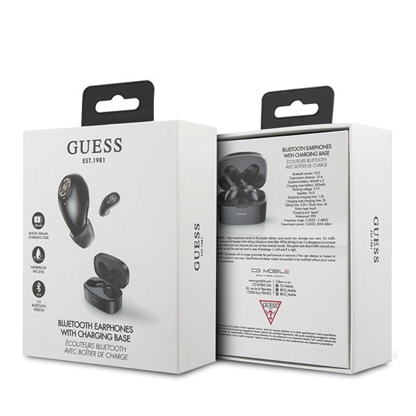 Căști Bluetooth TWS Guess GUTWSJL4GBK + stație de andocare 4G - negru [1]