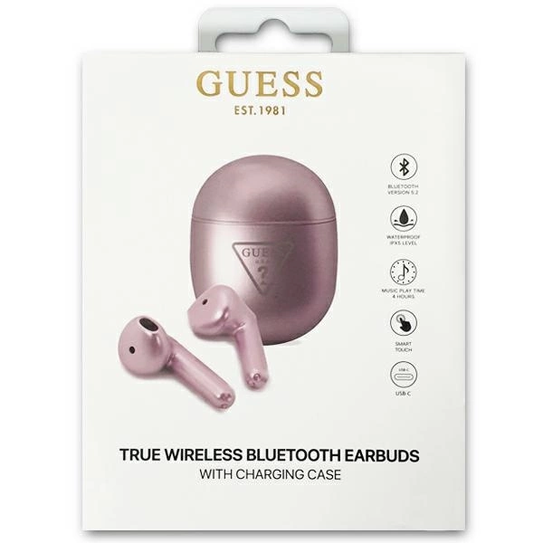 Guess GUTWST82TRU TWS Căști Bluetooth + Stație de Andocare cu Logo Triunghi - Violet [2]
