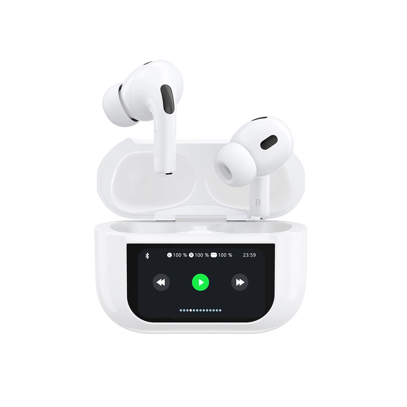 Accesorii telefoane - Căști wireless Dudao U19 in-ear TWS Bluetooth 5.3 cu ecran LED - Alb