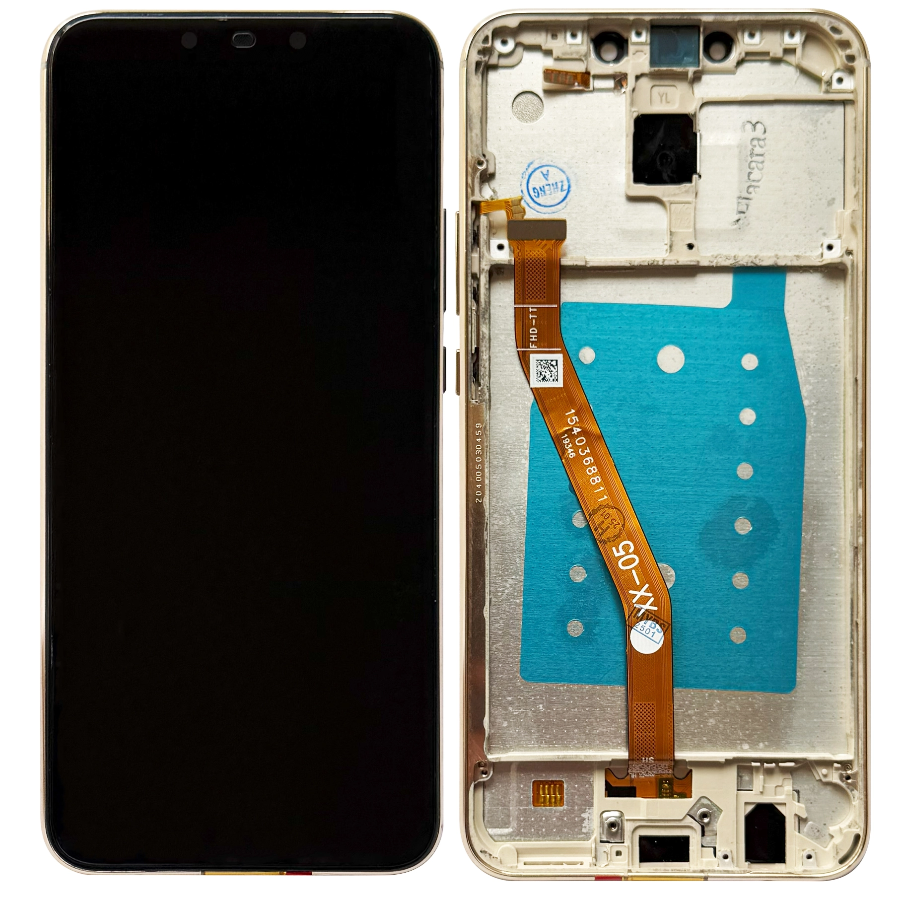 Display telefoane - Display Huawei Mate 20 lite cu rama, Gold