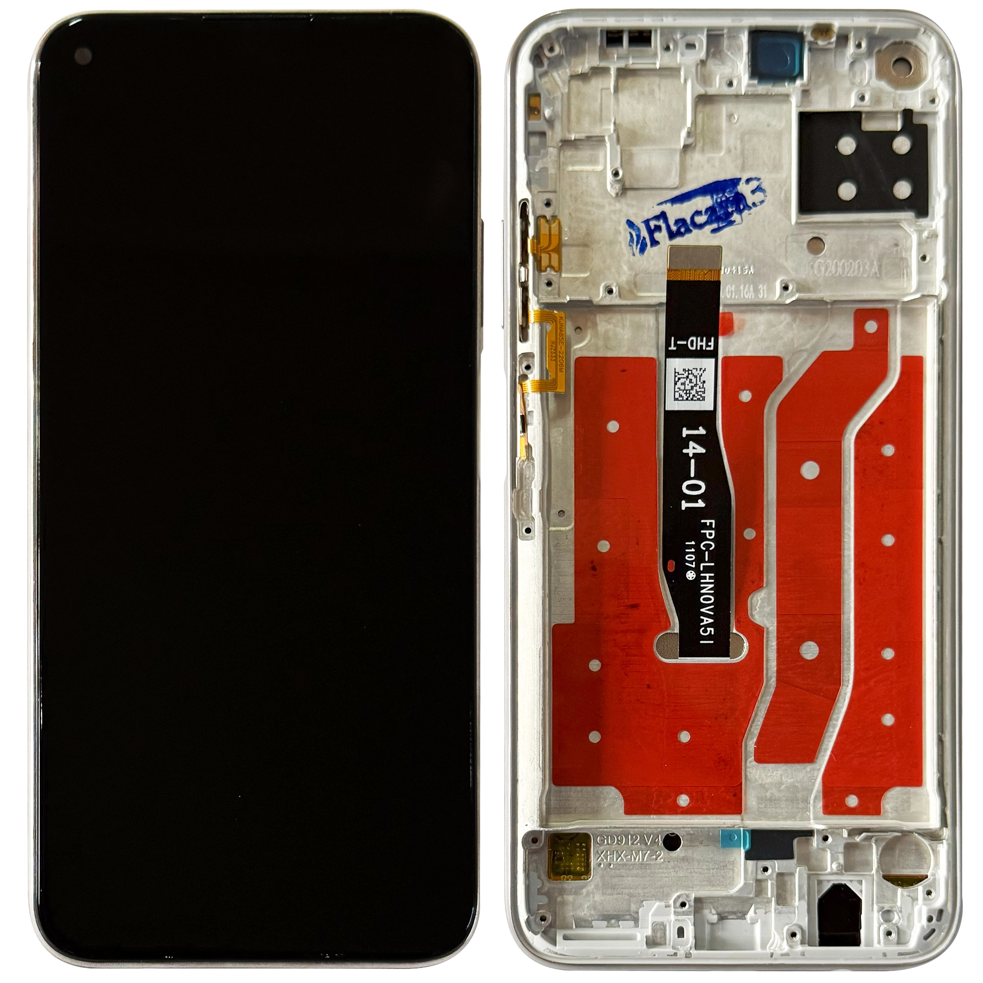 Display telefoane - Display Huawei P40 Lite cu rama, Roz-Albastru