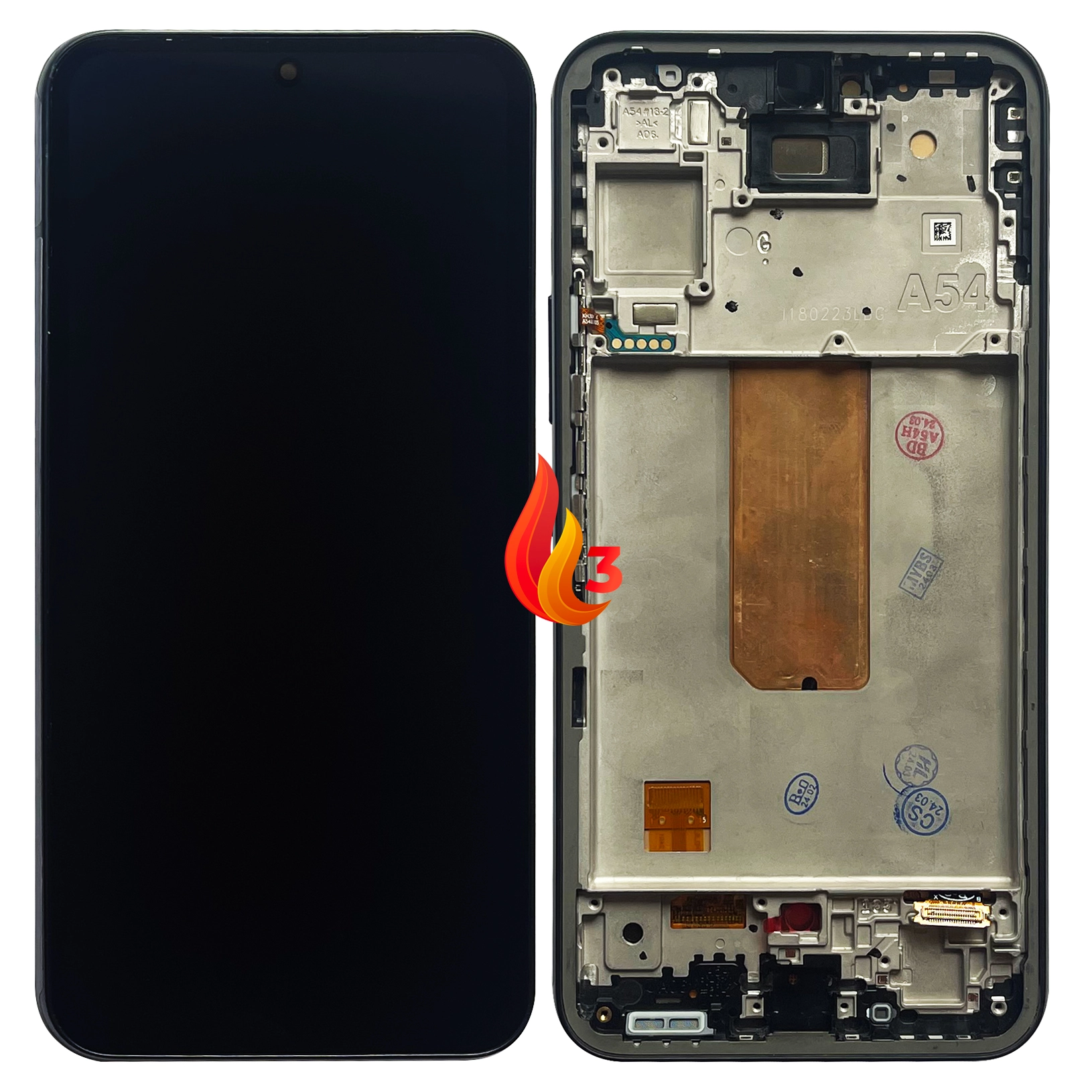 Display telefoane - Display Samsung A54 OLED cu rama, Negru