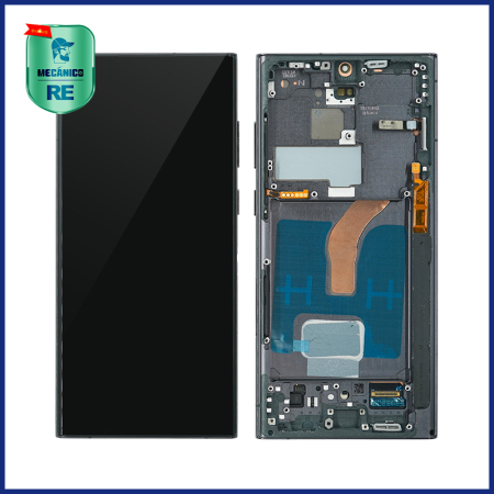 Display telefoane - Display Samsung S22 Ultra LCD cu rama, Black
