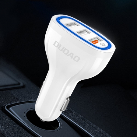 Incarcator auto Dudao Quick Charge 3.0 QC3.0 2.4A 18W 3xUSB [1]