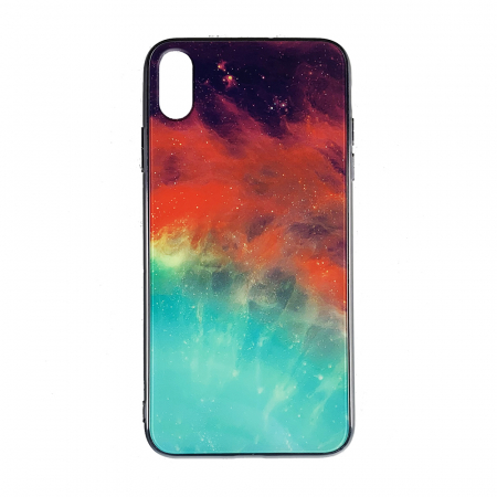 Iphone Xs Max - Husa Iphone XS Max silicon cu sticla galaxie