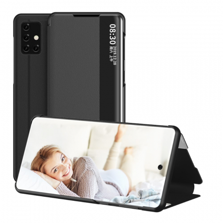 P40 Lite - Husa smart clear view Huawei P40 lite, Negru