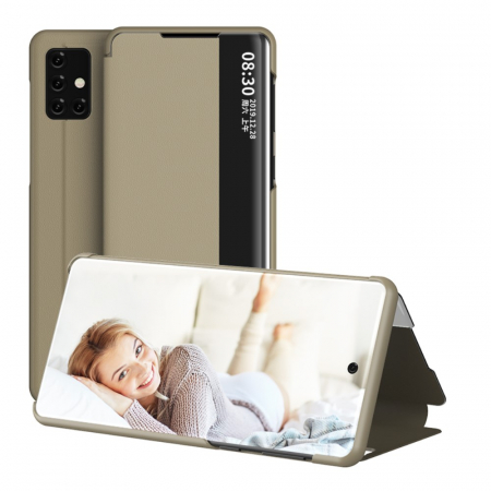A41 - Husa smart clear view Samsung A41, Gold
