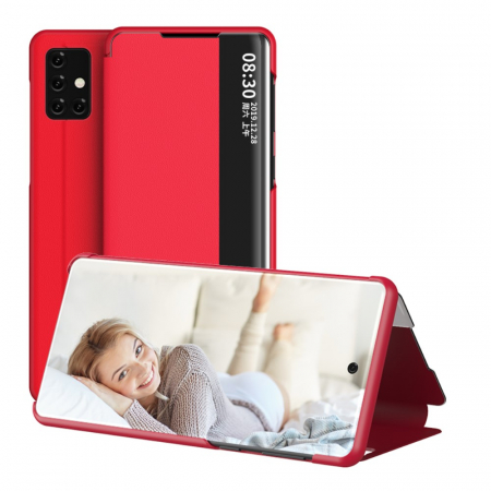 A41 - Husa smart clear view Samsung A41, Rosu