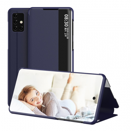 Huse telefoane Samsung - Husa smart clear view Samsung A71, Albastru