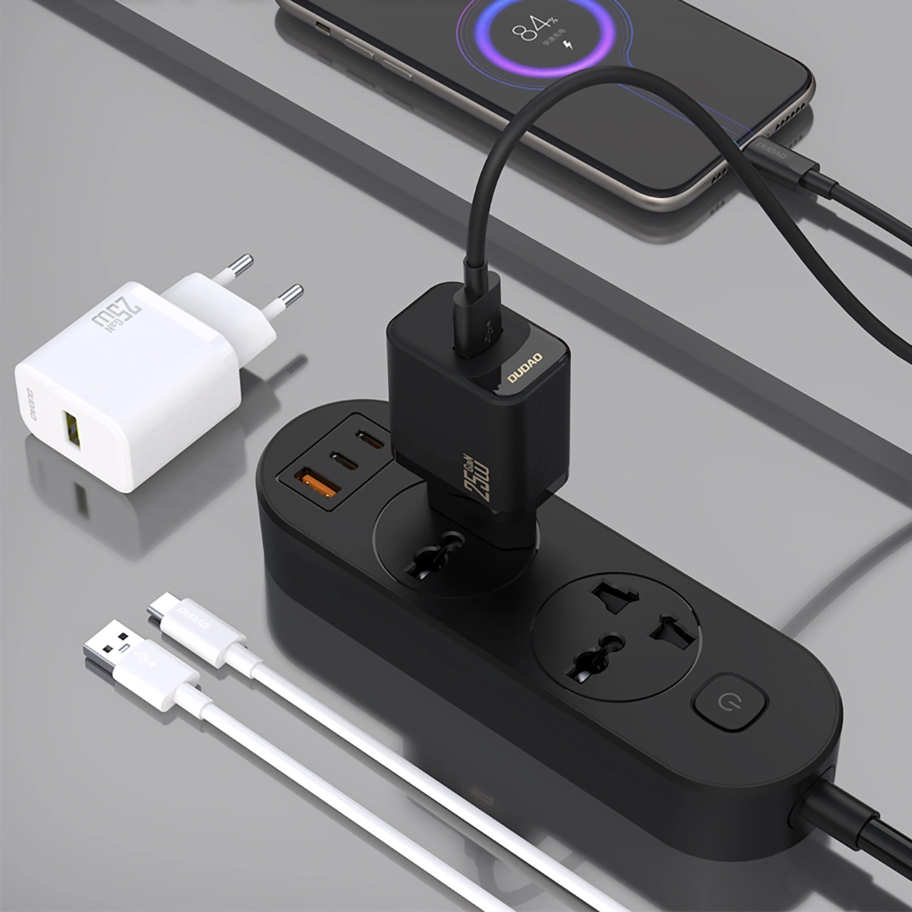 Casti wireless TWS - Încărcător Dudao A27S 25W GaN USB-A – Negru