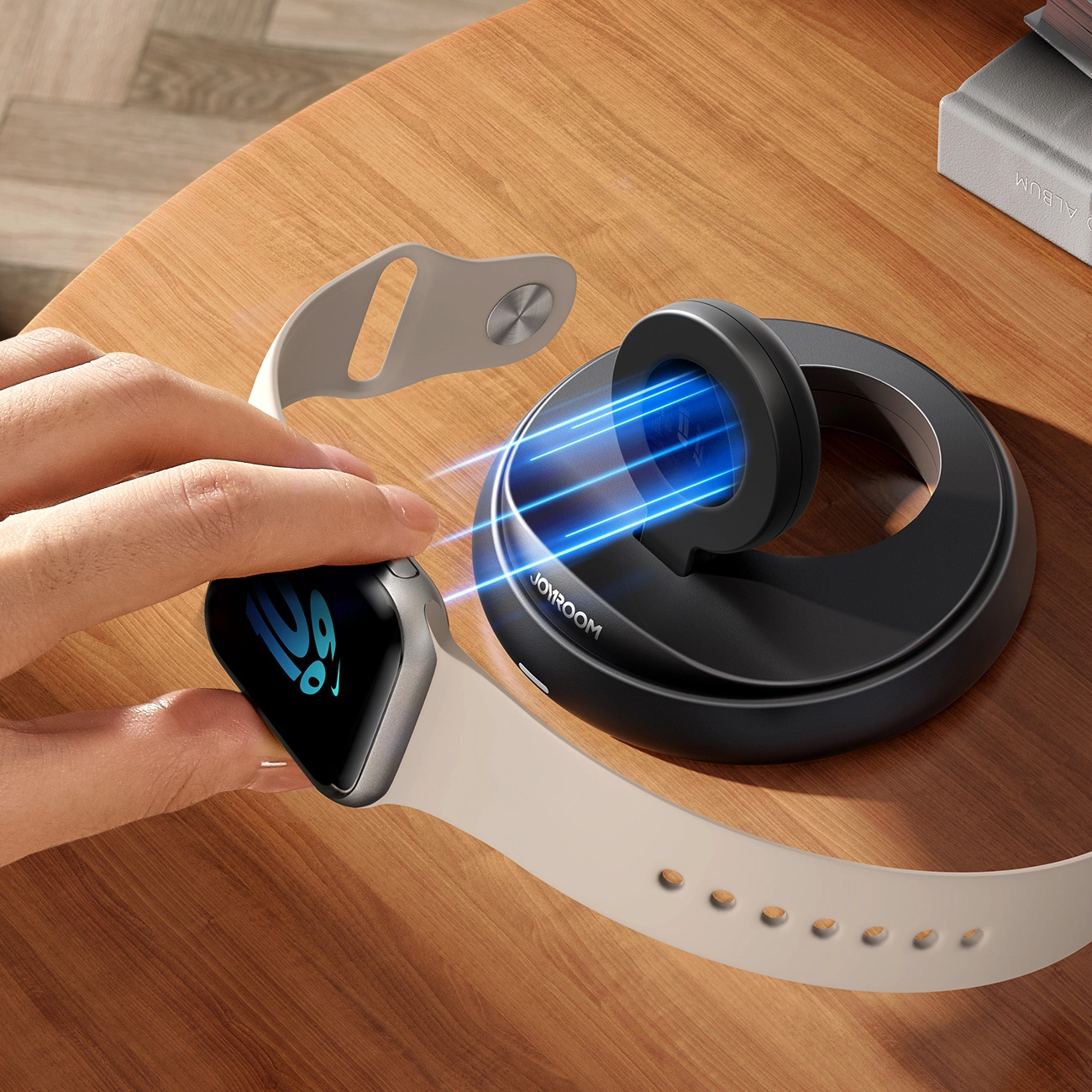 Casti wireless TWS - Încărcător inductiv pliat Joyroom JR-W12 pentru Apple Watch - negru