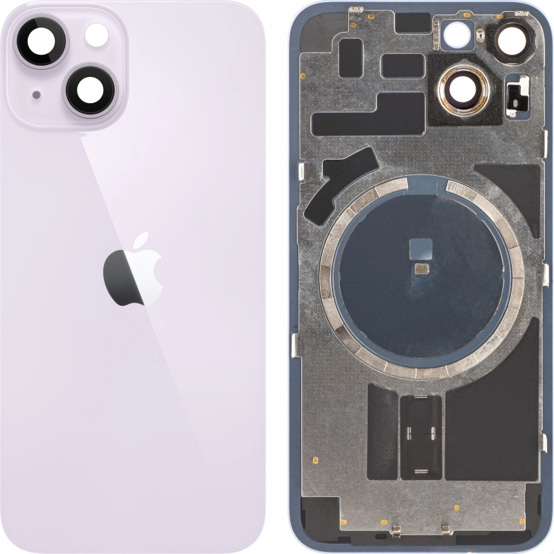 Spate telefon, capac baterie - Spate telefon: Capac baterie Iphone 14 cu Lentile si Magnet, Mov