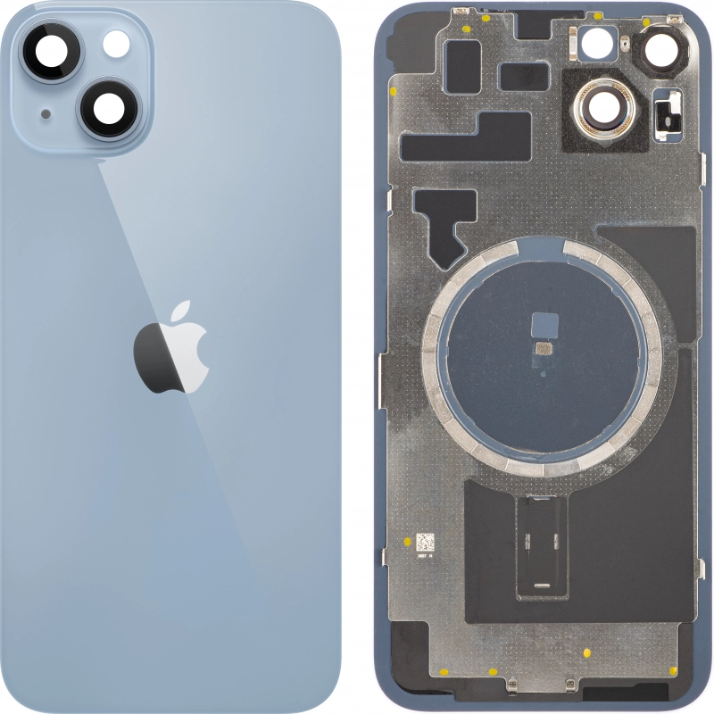 Spate telefon, capac baterie - Spate telefon: Capac baterie Iphone 14 Plus cu Lentile si Magnet, Albastru