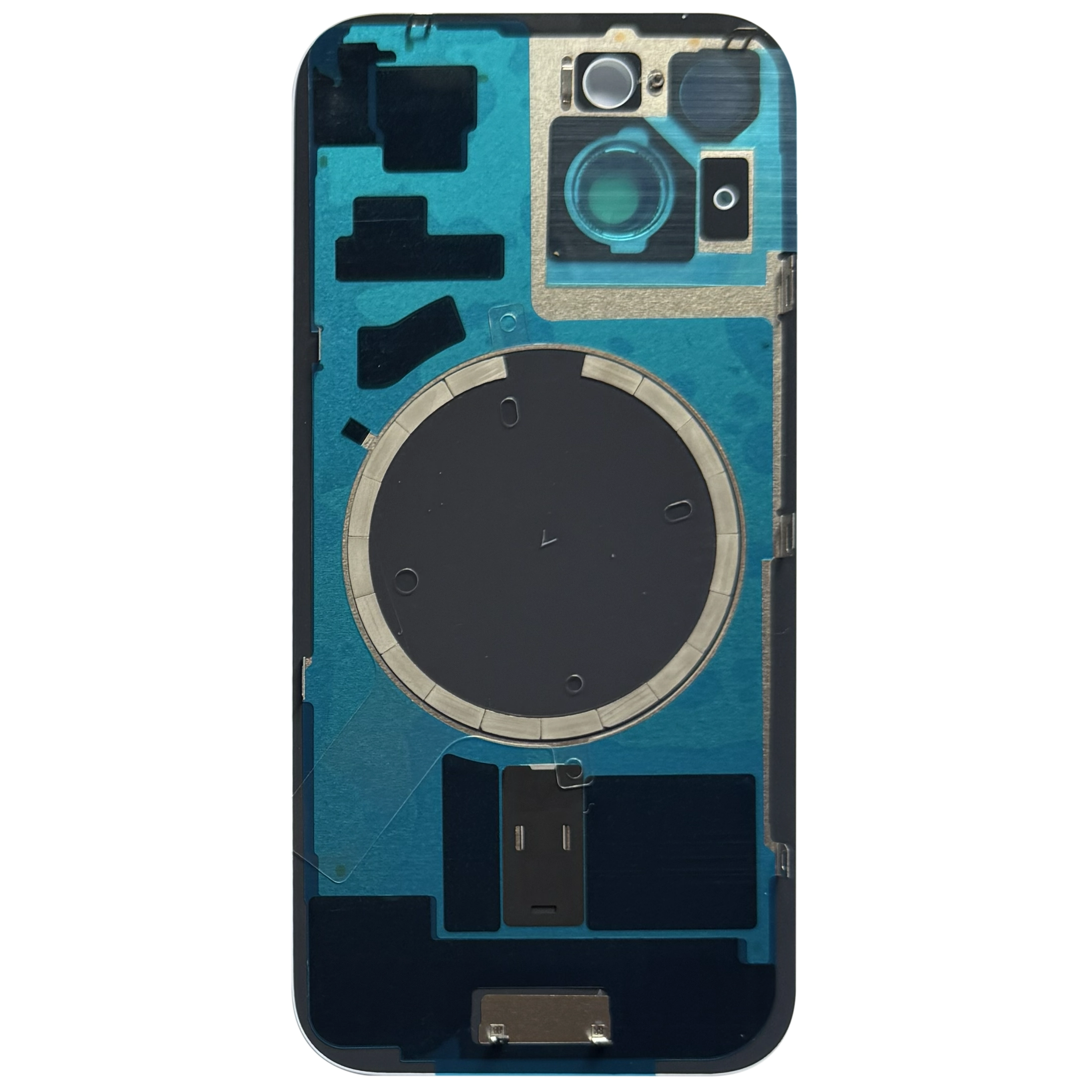 Spate telefon: Capac baterie Iphone 15 cu Lentile si Magnet, Negru [1]