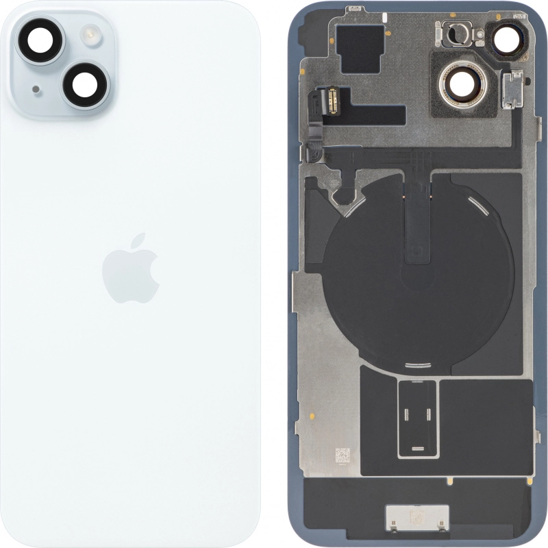 Spate telefon, capac baterie - Spate telefon: Capac baterie Iphone 15 Plus cu Lentile si Magnet, Albastru