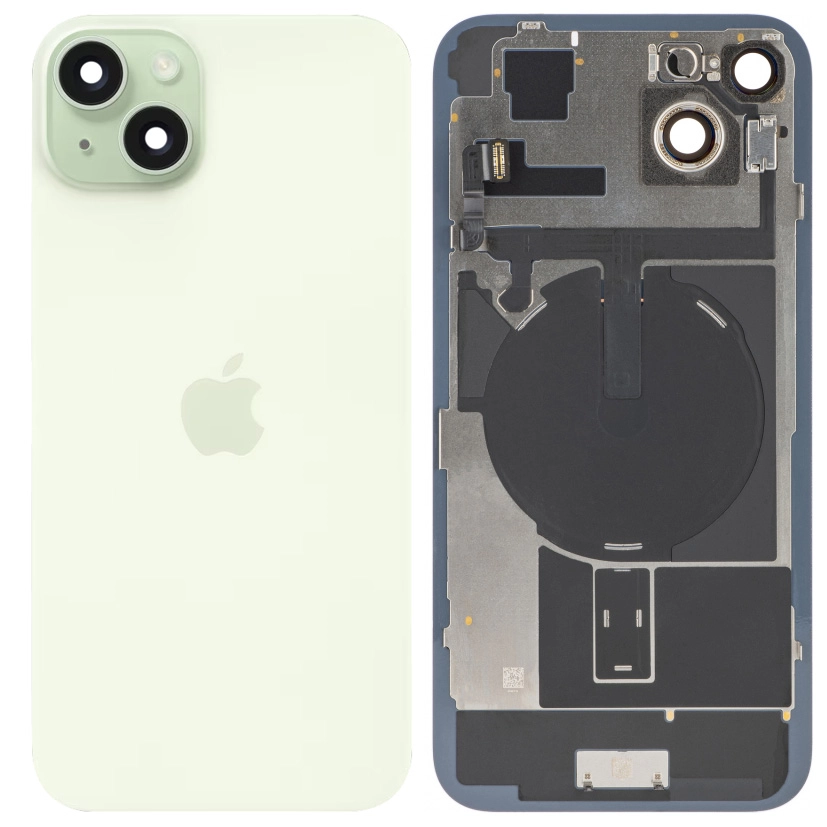 Spate telefon, capac baterie - Spate telefon: Capac baterie Iphone 15 Plus cu Lentile si Magnet, Verde