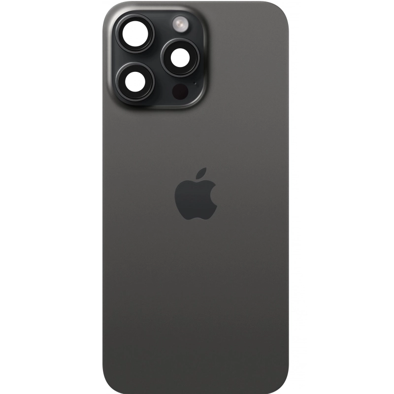 Spate telefon, capac baterie - Spate telefon: Capac baterie Iphone 15 Pro cu Lentile si Magnet, Negru