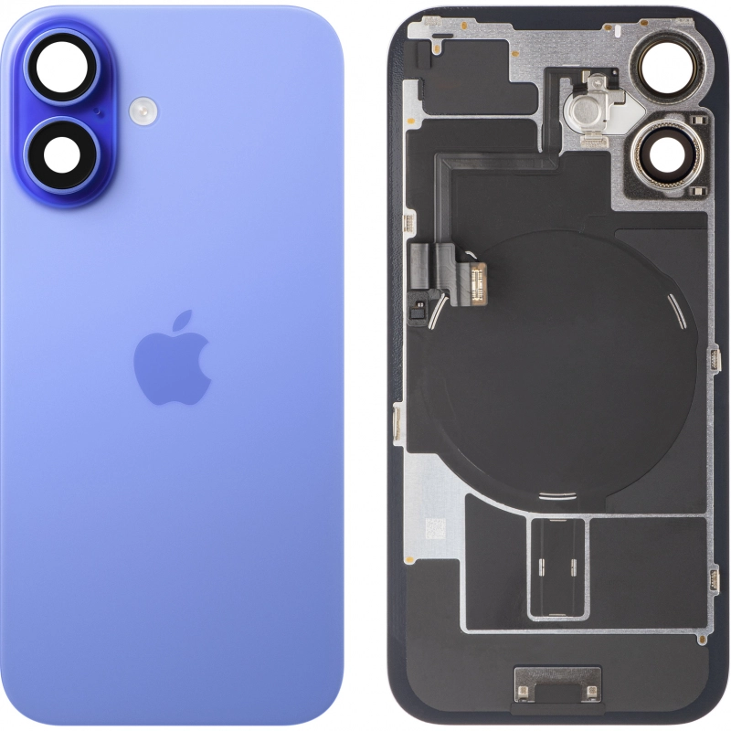 Spate telefon, capac baterie - Spate telefon: Capac baterie Iphone 16 cu Lentile si Magnet, Ultramarine
