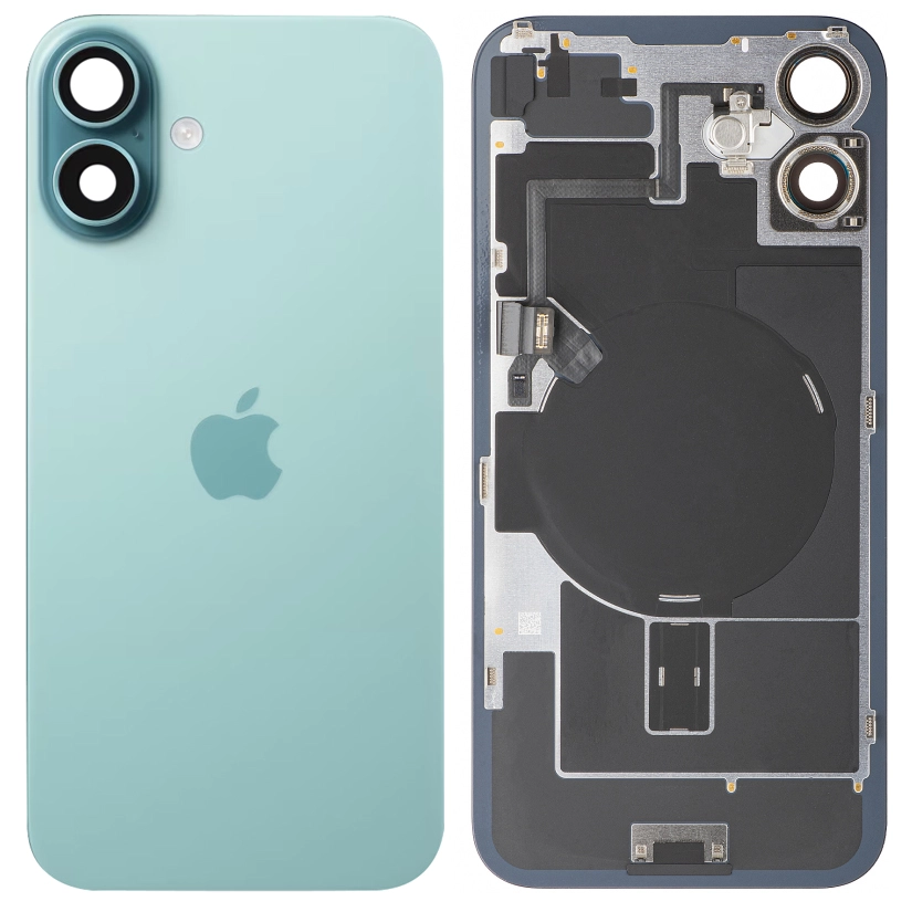 Spate telefon, capac baterie - Spate telefon: Capac baterie Iphone 16 Plus cu Lentile si Magnet, Teal
