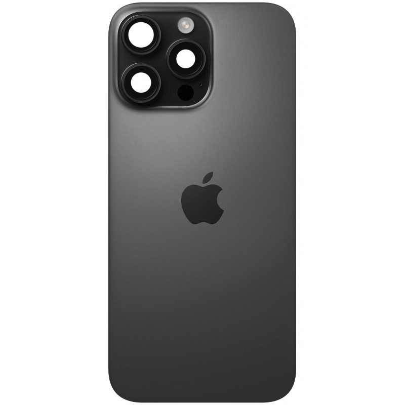 Spate telefon, capac baterie - Spate telefon: Capac baterie Iphone 16 Pro cu Lentile si Magnet, Negru
